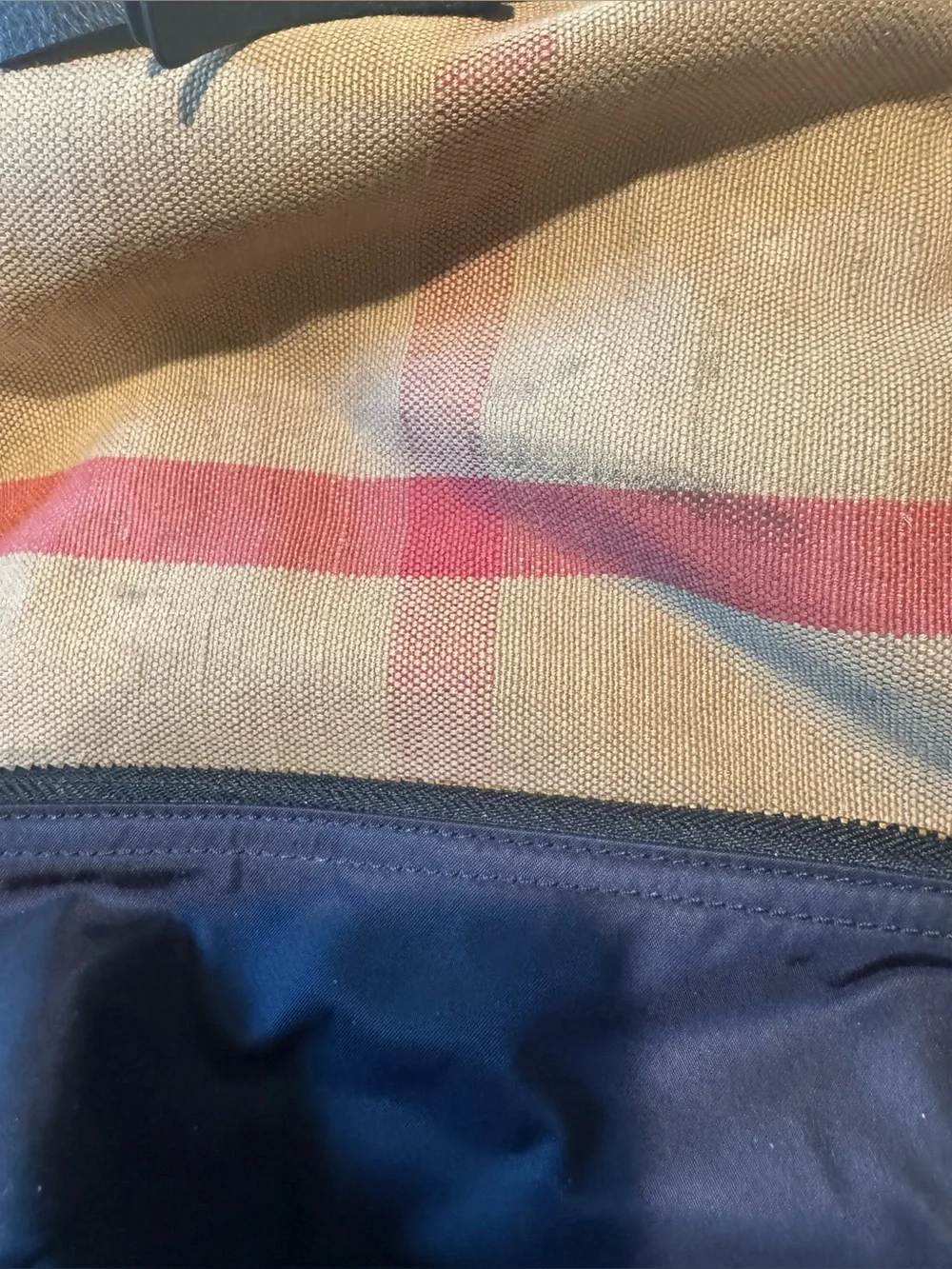 BURBERRY Check Canvas & Nylon Backpack | Laptop Sleeve